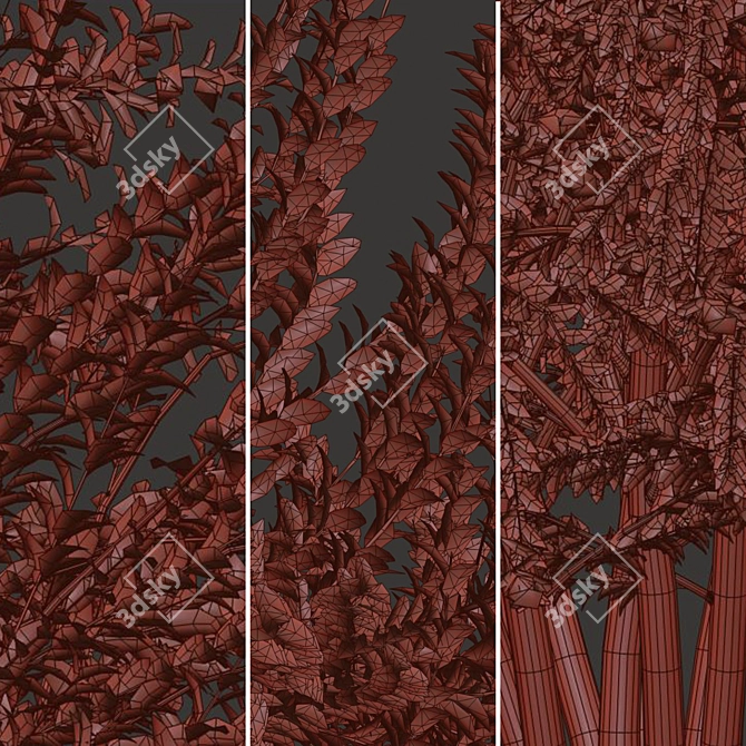 Abelia grandiflora Set: 3 Pearl Acacia Shrubs 3D model image 5