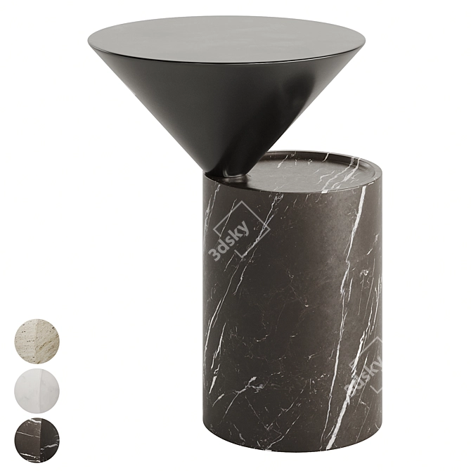 Elegant De La Espada Laurel Marble Side Table 3D model image 2