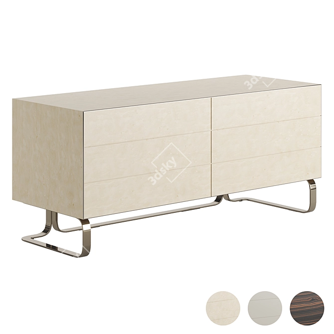 Luxurious Fendi Infinity Chest of Drawers 3D model image 2