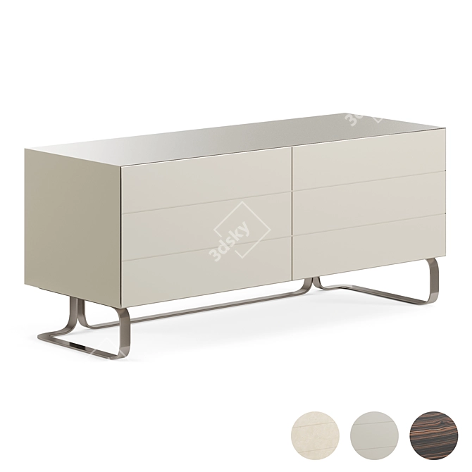 Luxurious Fendi Infinity Chest of Drawers 3D model image 6