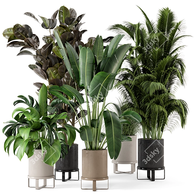 Ferm Living Bau Pot Large - Set 206: Stylish Indoor Plant Collection 3D model image 1