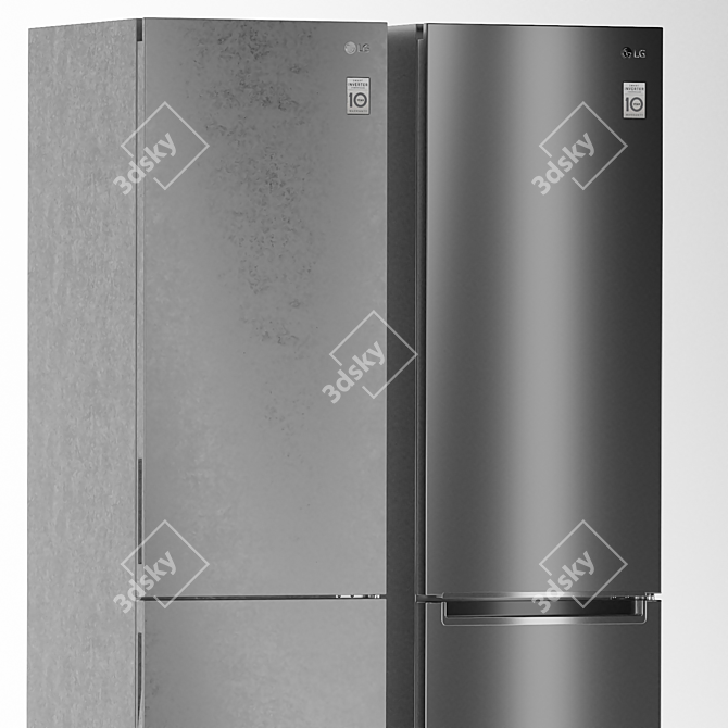 LG Refrigerator Set 6: Side-by-Side, DoorCooling+, & Freezer 3D model image 4