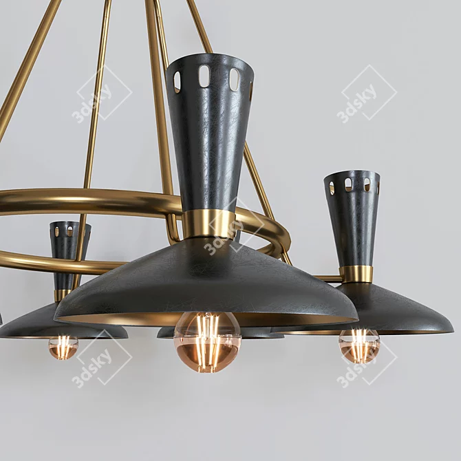 Elegant Vortex 6-Light Chandelier 3D model image 3