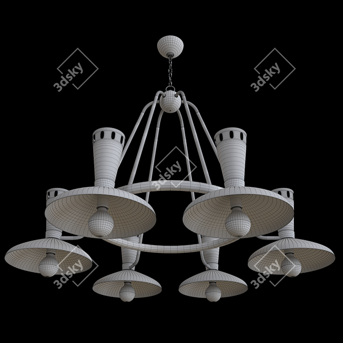 Elegant Vortex 6-Light Chandelier 3D model image 4