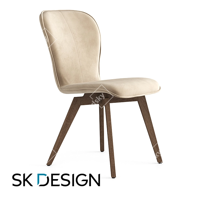 Elegant Aspen Dining Chair 3D model image 1