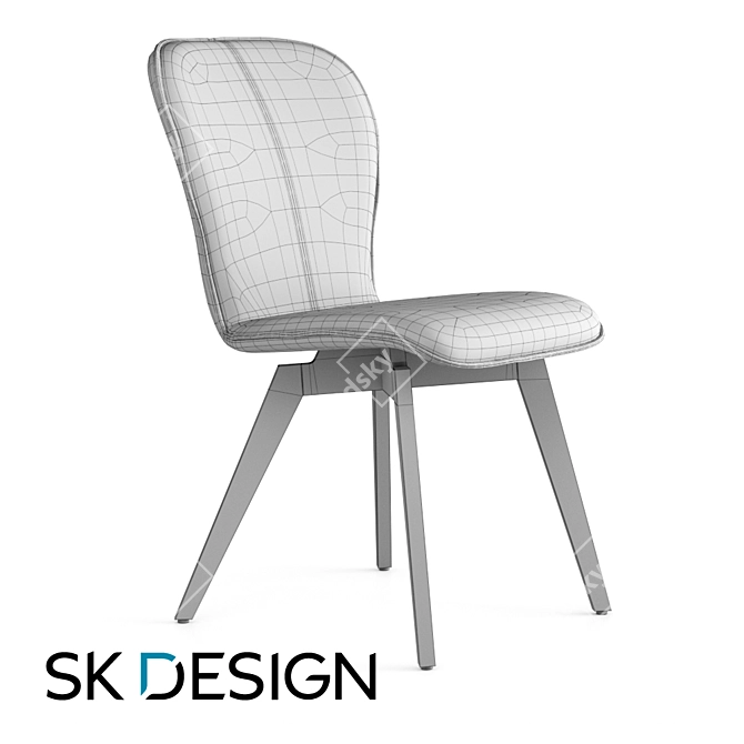 Elegant Aspen Dining Chair 3D model image 4