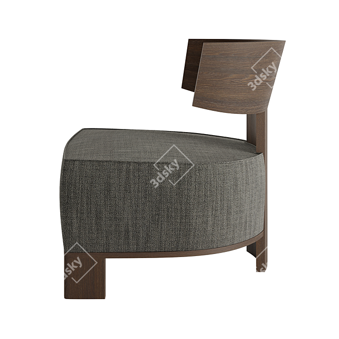 Modernist Oak Armchair 3D model image 3