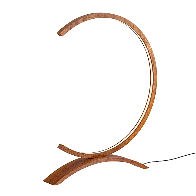 Rustic Wood Table Lamp 3D model image 1