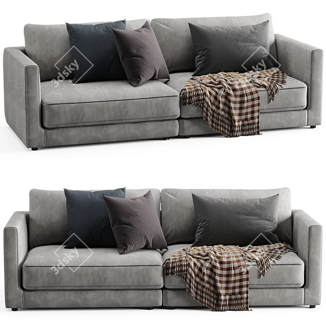 Elegant Blanche Katarina Sofa 3D model image 1