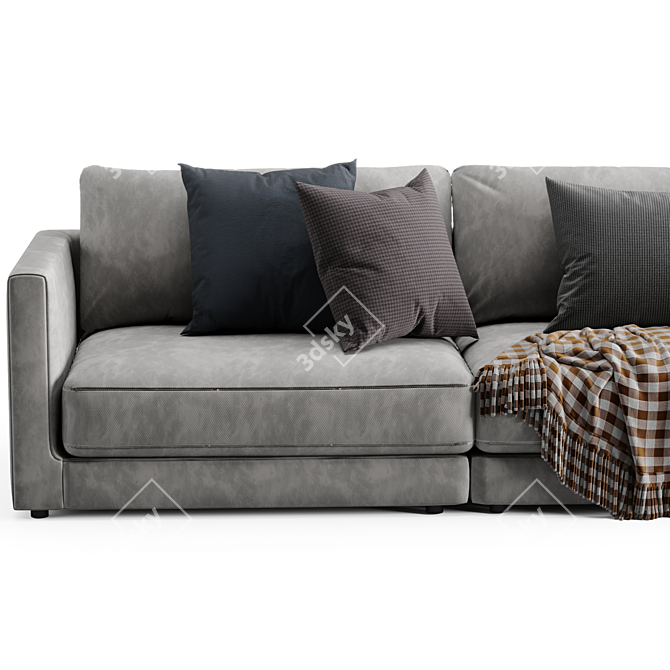 Elegant Blanche Katarina Sofa 3D model image 2