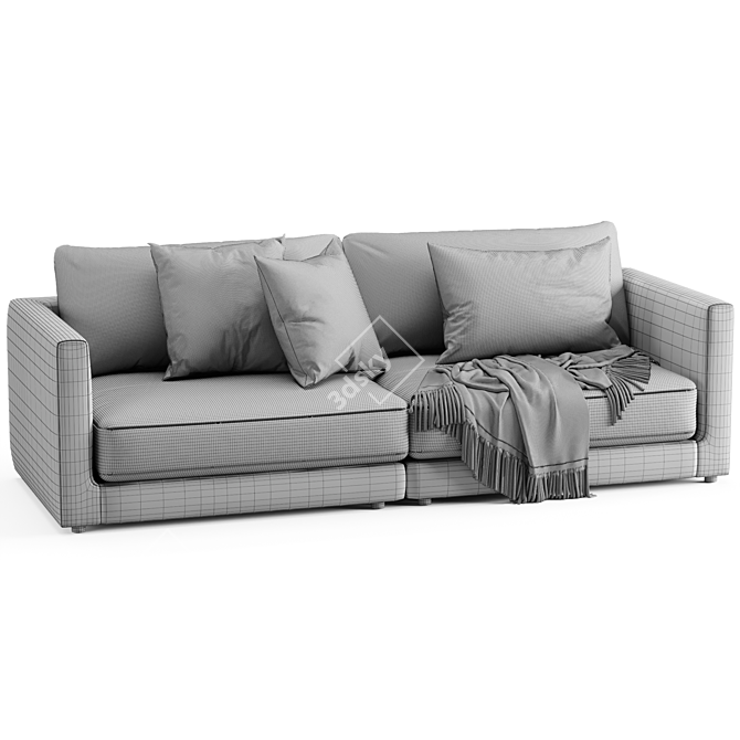 Elegant Blanche Katarina Sofa 3D model image 6