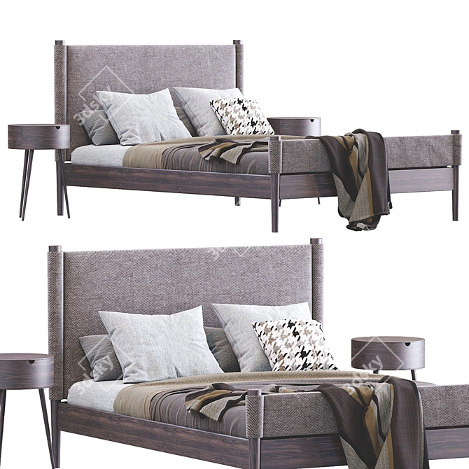 Contemporary Walker Bed: Modern Elegance for Your Bedroom 3D model image 1