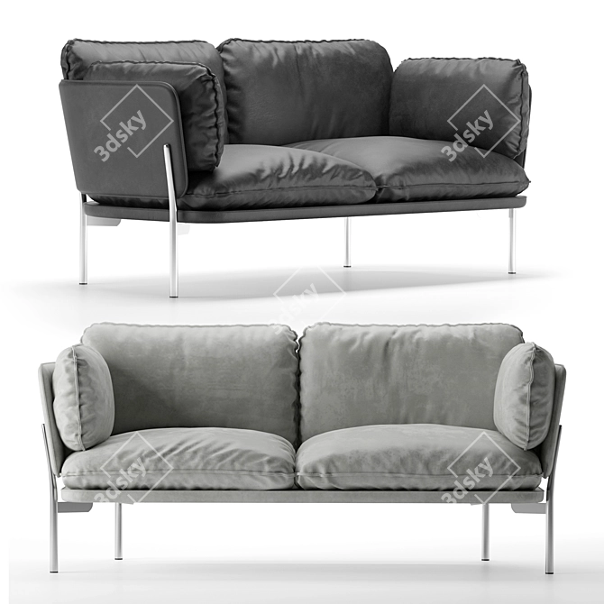 Cloud Sofa: Cozy 2-Seater Haven 3D model image 1