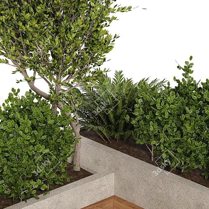 Urban Oasis Bench 3D model image 3
