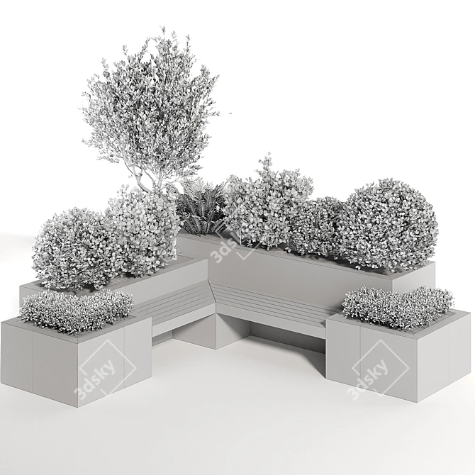 Urban Oasis Bench 3D model image 4