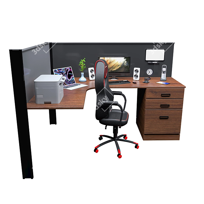 Streamline Office Furniture 3D model image 3