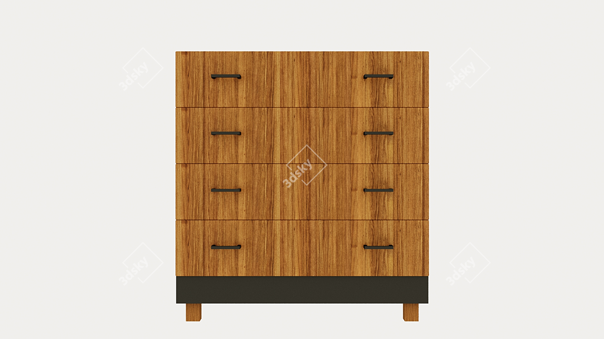 Modern Oak Chest of Drawers 3D model image 2