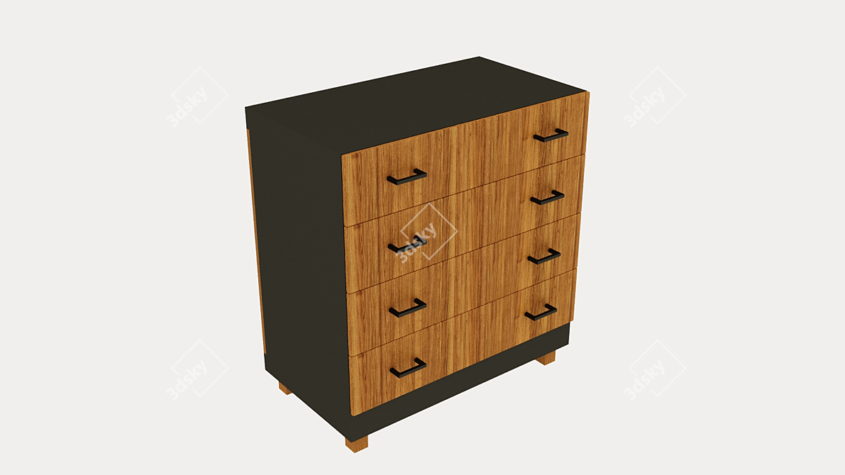 Modern Oak Chest of Drawers 3D model image 3