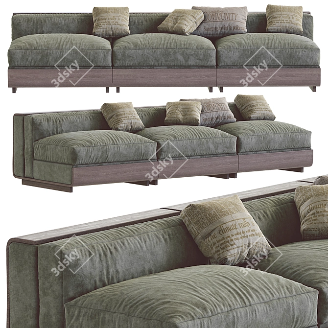 Acerbis LIFE Sofa 2: Stylish and Functional 3D model image 1