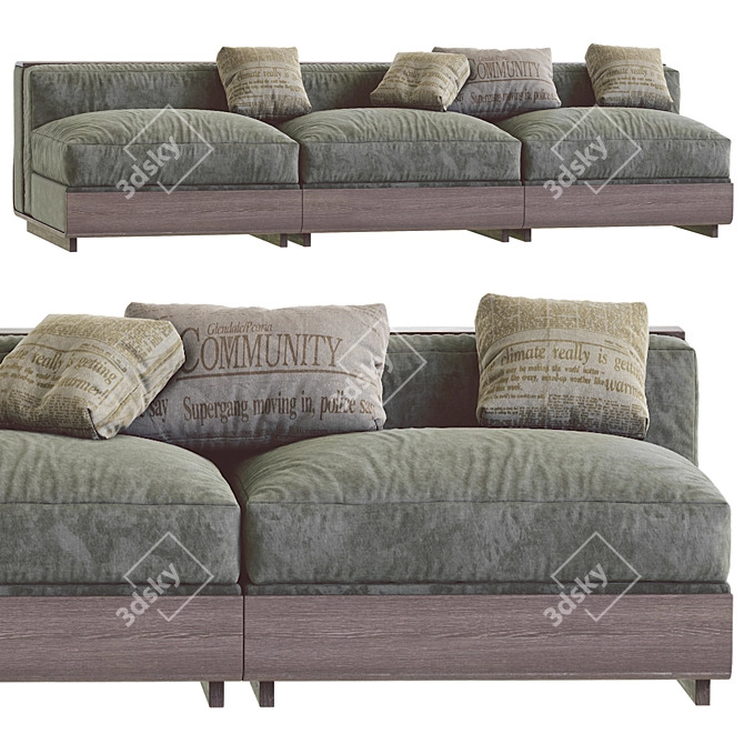 Acerbis LIFE Sofa 2: Stylish and Functional 3D model image 2