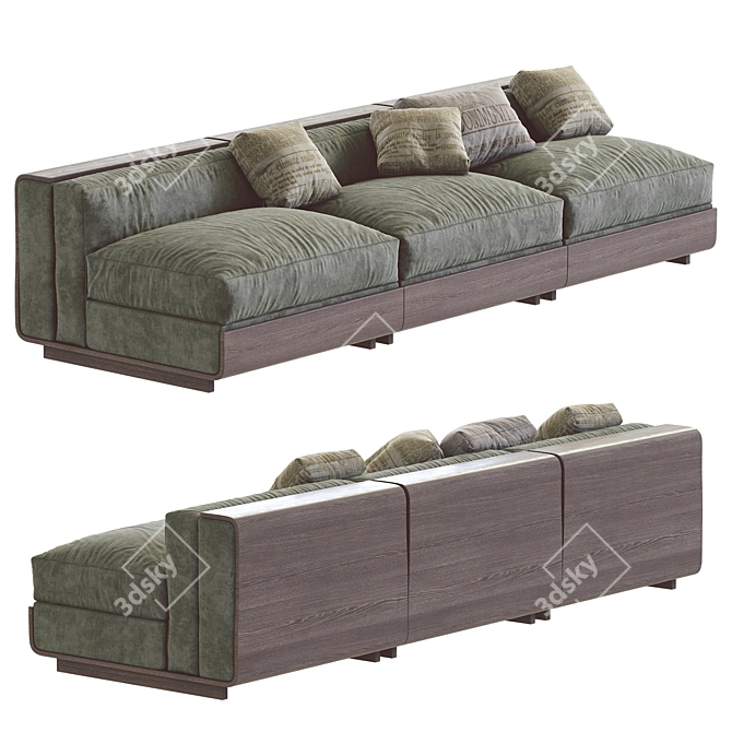 Acerbis LIFE Sofa 2: Stylish and Functional 3D model image 3