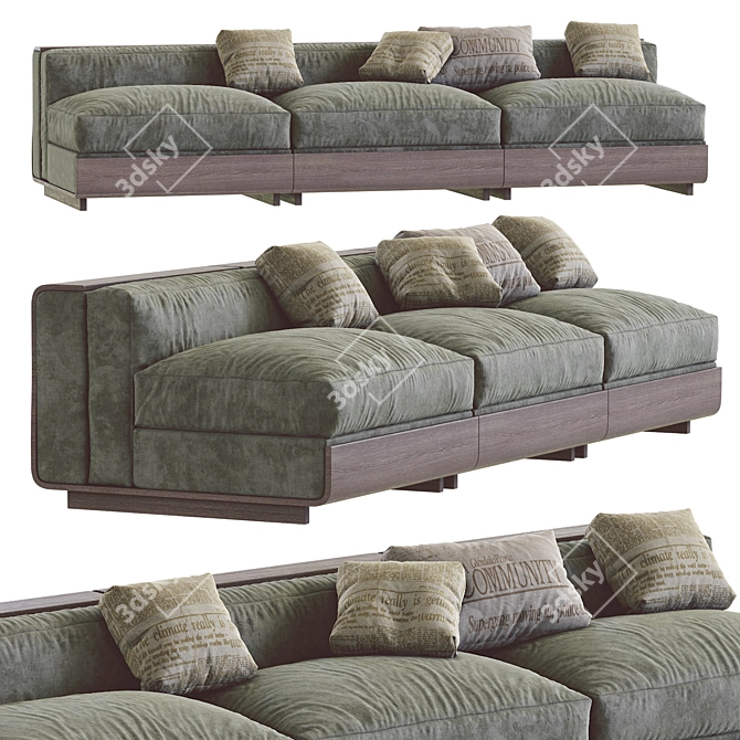 Acerbis LIFE Sofa 2: Stylish and Functional 3D model image 5