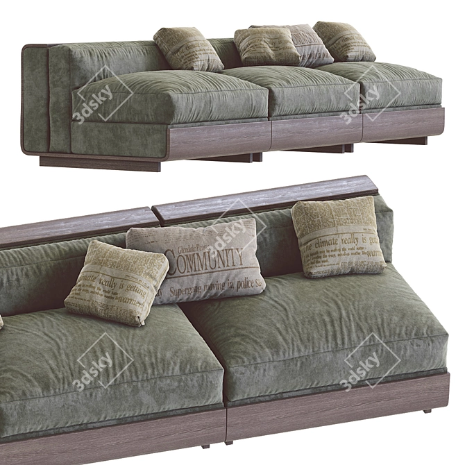 Acerbis LIFE Sofa 2: Stylish and Functional 3D model image 6