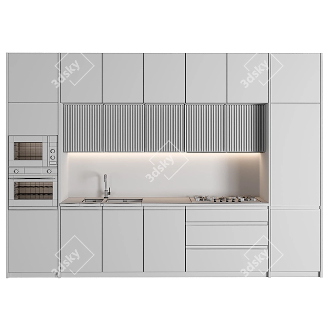 Modern Modular Kitchen: High-Quality 3D Model 3D model image 4