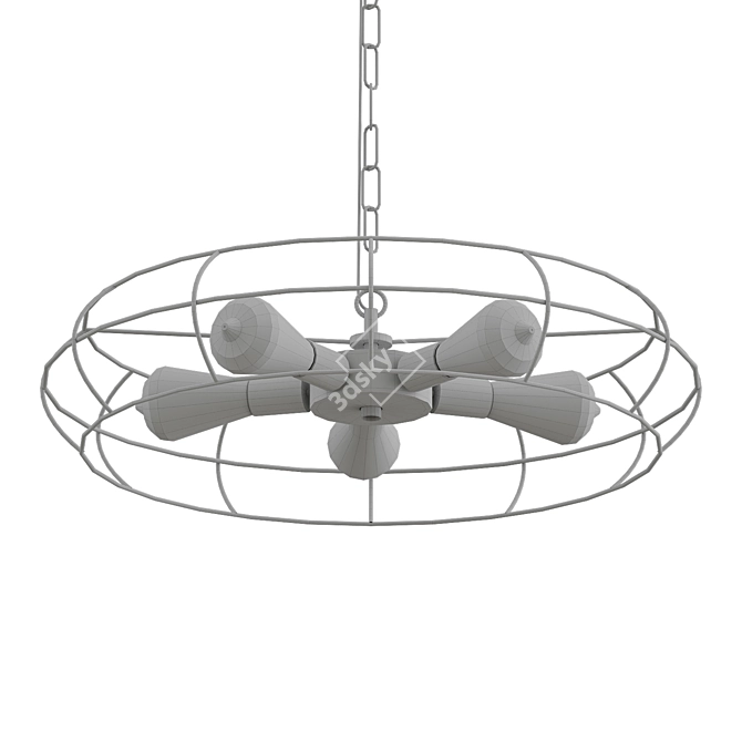 Vintage Round Pendant Lighting 3D model image 2