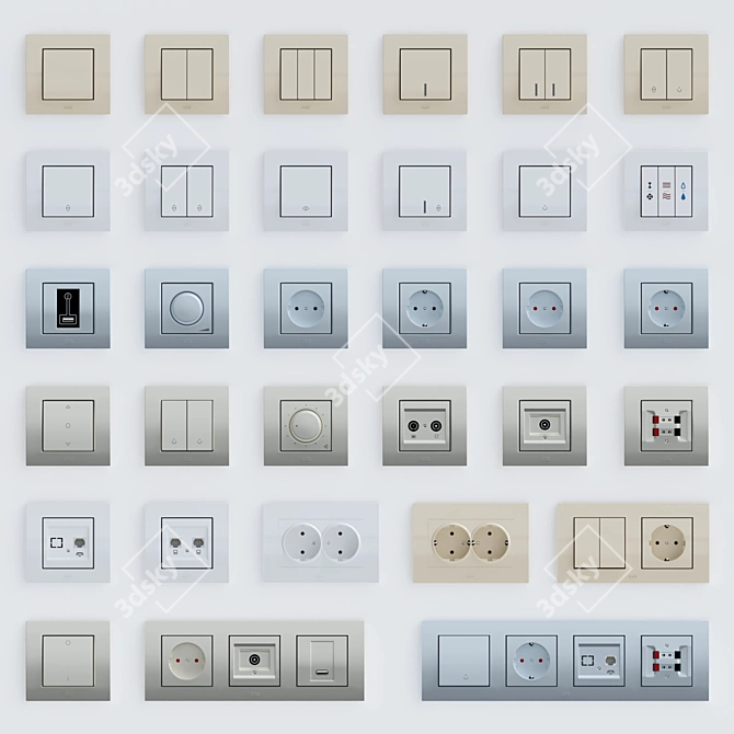 ABB Cosmo Switches - Affordable and Reliable 3D model image 1