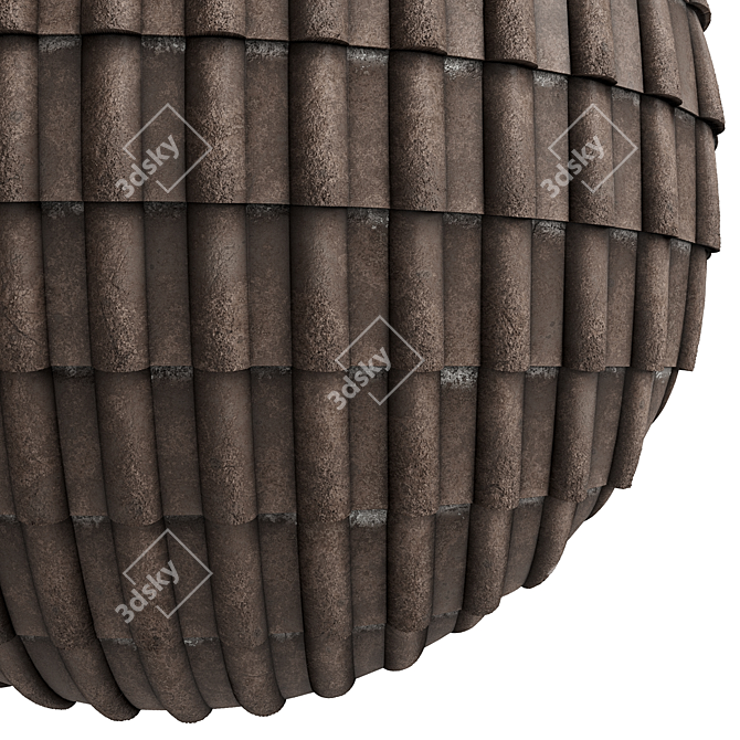 Dangsho Artisan Roof Tile - 4k PBR 3D model image 3