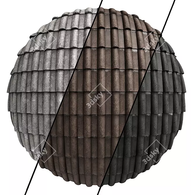 Dangsho Artisan Roof Tile - 4k PBR 3D model image 5