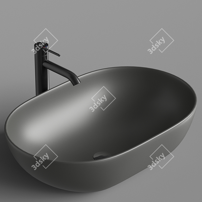 Modern Oval Sink ArtCeram 3D model image 2