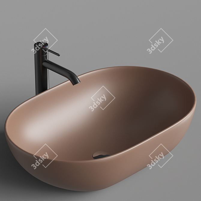 Modern Oval Sink ArtCeram 3D model image 3