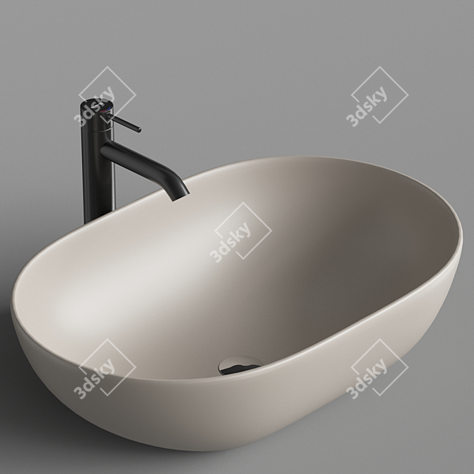 Modern Oval Sink ArtCeram 3D model image 4