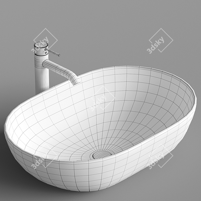 Modern Oval Sink ArtCeram 3D model image 6