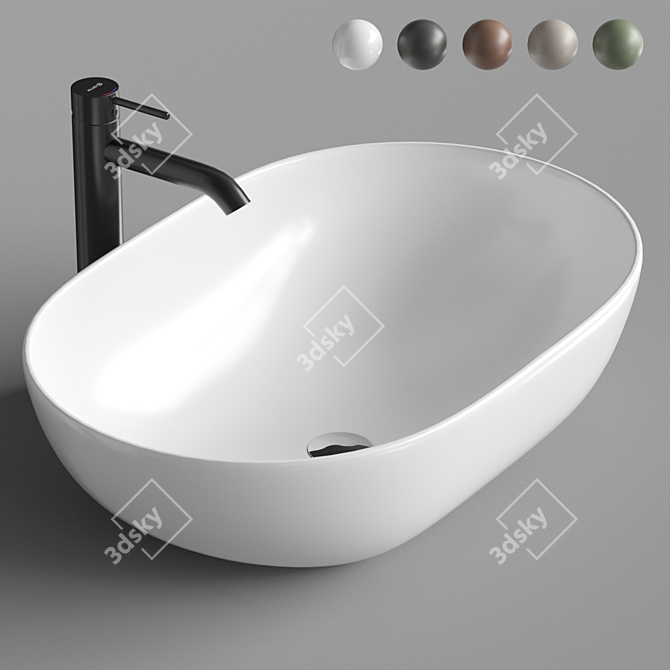 Modern Oval Sink ArtCeram 3D model image 7