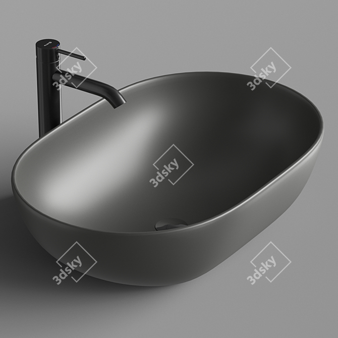 Modern Oval Sink ArtCeram 3D model image 8