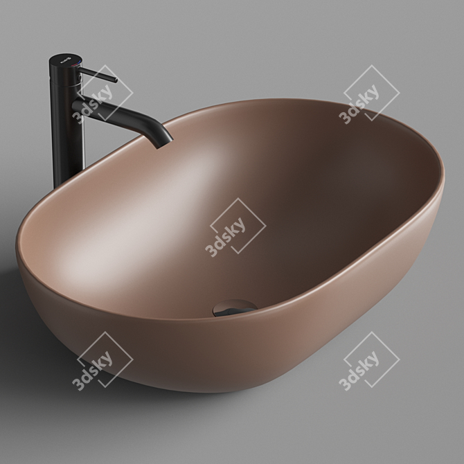 Modern Oval Sink ArtCeram 3D model image 9