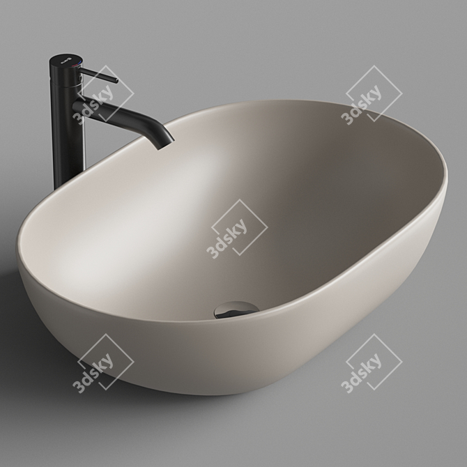 Modern Oval Sink ArtCeram 3D model image 10