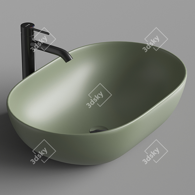 Modern Oval Sink ArtCeram 3D model image 11