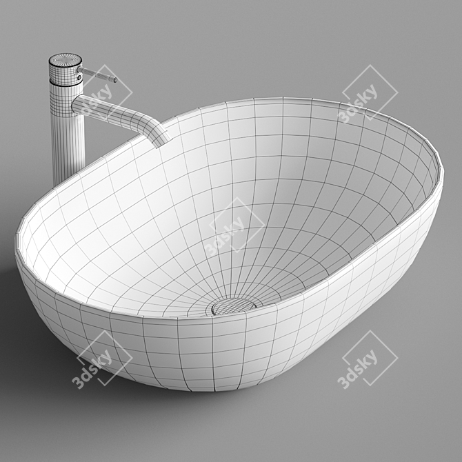 Modern Oval Sink ArtCeram 3D model image 12