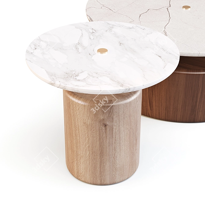 Mid-Century Studio: Rondell Coffee & Side Table 3D model image 2