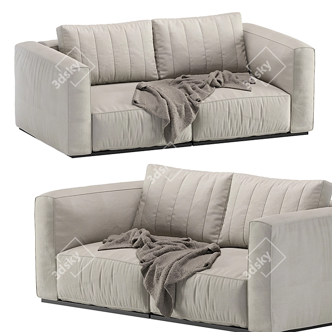 Sleek Modular Sofa Set 3D model image 1