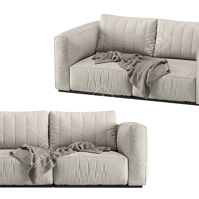 Sleek Modular Sofa Set 3D model image 6