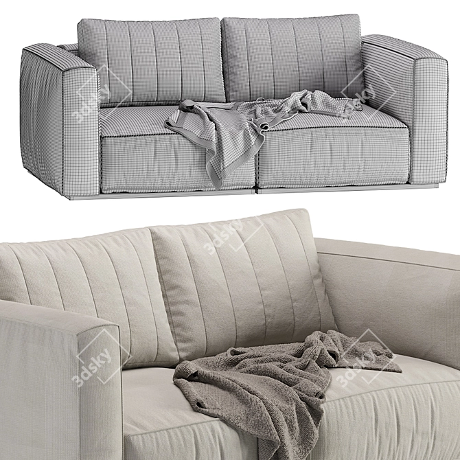 Sleek Modular Sofa Set 3D model image 7