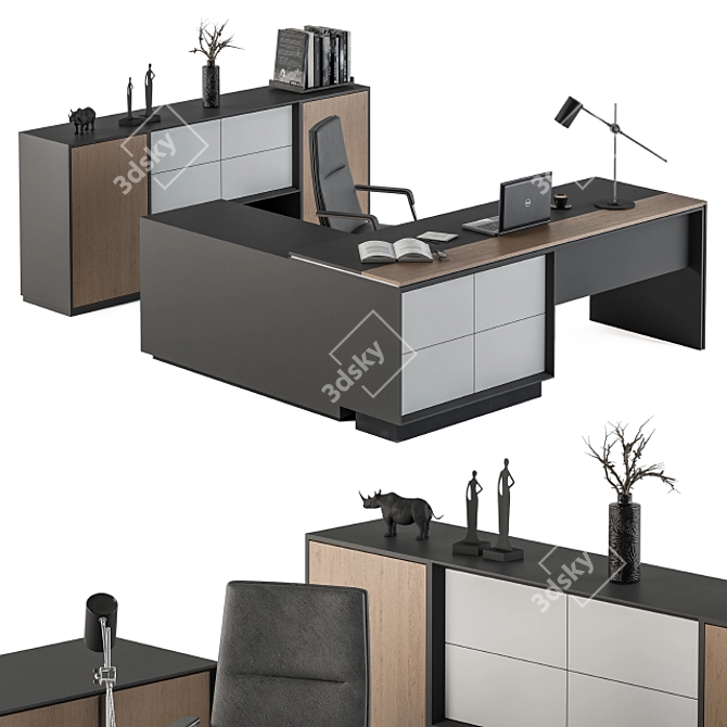 Executive Office Furniture Set 3D model image 2