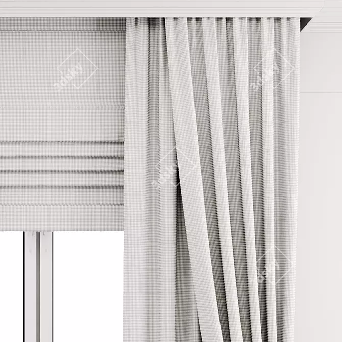 Elegant Window Drapes 3D model image 8