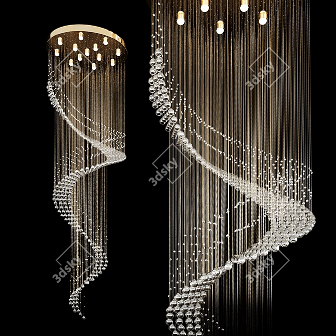 Gold Crystal Ceiling Light: Newport 8213 300 3D model image 1