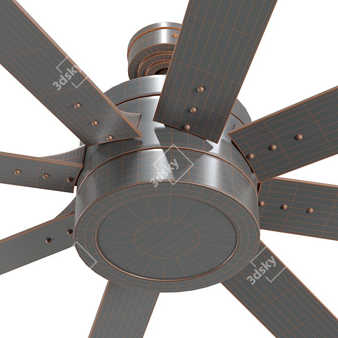 Xerxes Oil-Rubbed Bronze Ceiling Fan 3D model image 5